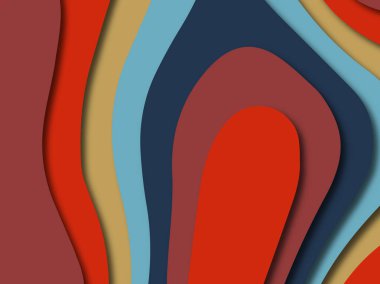 Renkli oyma sanat. Kağıt arka plan şekilleri kesim kağıdı ile kesin. İş sunumları, el ilanları, afişler, davetler için şablon tasarım düzen