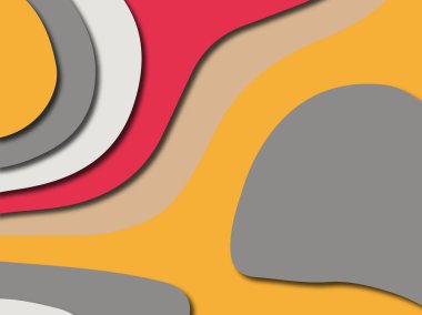 Renkli oyma sanat. Kağıt arka plan şekilleri kesim kağıdı ile kesin. İş sunumları, el ilanları, afişler, davetler için şablon tasarım düzen