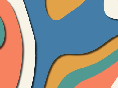 Renkli oyma sanat. Kağıt arka plan şekilleri kesim kağıdı ile kesin. İş sunumları, el ilanları, afişler, davetler için şablon tasarım düzen