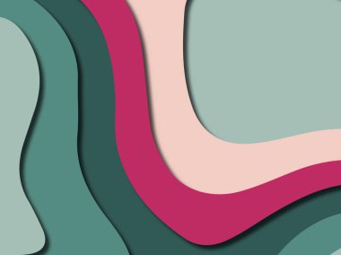 Renkli oyma sanat. Kağıt arka plan şekilleri kesim kağıdı ile kesin. İş sunumları, el ilanları, afişler, davetler için şablon tasarım düzen