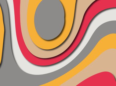 Renkli oyma sanat. Kağıt arka plan şekilleri kesim kağıdı ile kesin. İş sunumları, el ilanları, afişler, davetler için şablon tasarım düzen