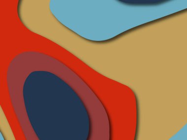 Renkli oyma sanat. Kağıt arka plan şekilleri kesim kağıdı ile kesin. İş sunumları, el ilanları, afişler, davetler için şablon tasarım düzen