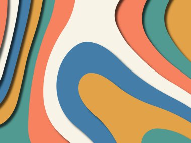 Renkli oyma sanat. Kağıt arka plan şekilleri kesim kağıdı ile kesin. İş sunumları, el ilanları, afişler, davetler için şablon tasarım düzen