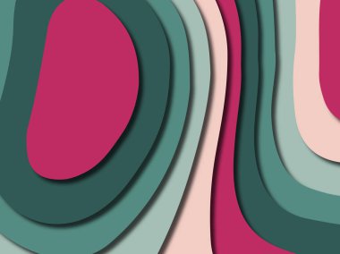 Renkli oyma sanat. Kağıt arka plan şekilleri kesim kağıdı ile kesin. İş sunumları, el ilanları, afişler, davetler için şablon tasarım düzen