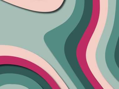 Renkli oyma sanat. Kağıt arka plan şekilleri kesim kağıdı ile kesin. İş sunumları, el ilanları, afişler, davetler için şablon tasarım düzen