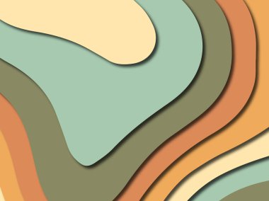 Renkli oyma sanat. Kağıt arka plan şekilleri kesim kağıdı ile kesin. İş sunumları, el ilanları, afişler, davetler için şablon tasarım düzen