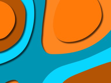 Renkli oyma sanat. Kağıt arka plan şekilleri kesim kağıdı ile kesin. İş sunumları, el ilanları, afişler, davetler için şablon tasarım düzen