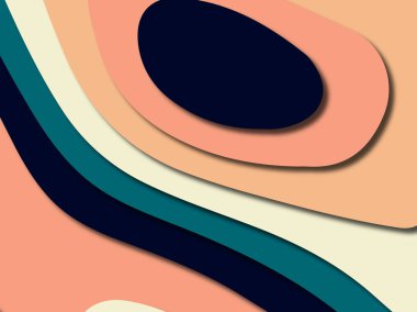 Renkli oyma sanat. Kağıt arka plan şekilleri kesim kağıdı ile kesin. İş sunumları, el ilanları, afişler, davetler için şablon tasarım düzen