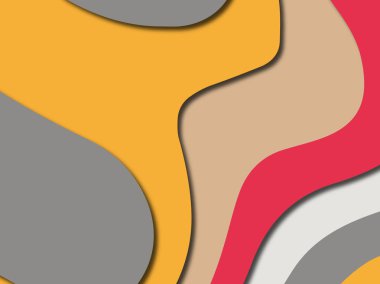 Renkli oyma sanat. Kağıt arka plan şekilleri kesim kağıdı ile kesin. İş sunumları, el ilanları, afişler, davetler için şablon tasarım düzen