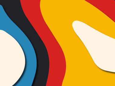 Renkli oyma sanat. Kağıt arka plan şekilleri kesim kağıdı ile kesin. İş sunumları, el ilanları, afişler, davetler için şablon tasarım düzen