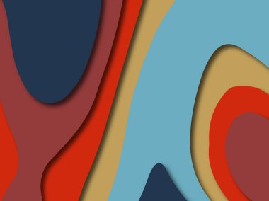 Renkli oyma sanat. Kağıt arka plan şekilleri kesim kağıdı ile kesin. İş sunumları, el ilanları, afişler, davetler için şablon tasarım düzen