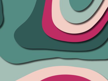 Renkli oyma sanat. Kağıt arka plan şekilleri kesim kağıdı ile kesin. İş sunumları, el ilanları, afişler, davetler için şablon tasarım düzen