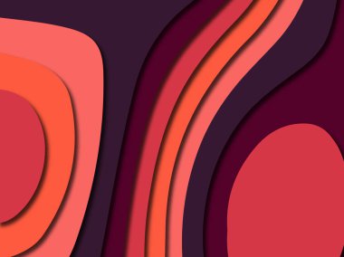 Renkli oyma sanat. Kağıt arka plan şekilleri kesim kağıdı ile kesin. İş sunumları, el ilanları, afişler, davetler için şablon tasarım düzen