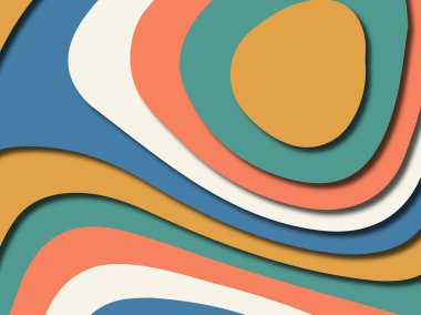 Renkli oyma sanat. Kağıt arka plan şekilleri kesim kağıdı ile kesin. İş sunumları, el ilanları, afişler, davetler için şablon tasarım düzen