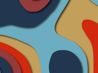 Renkli oyma sanat. Kağıt arka plan şekilleri kesim kağıdı ile kesin. İş sunumları, el ilanları, afişler, davetler için şablon tasarım düzen