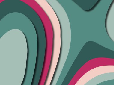 Renkli oyma sanat. Kağıt arka plan şekilleri kesim kağıdı ile kesin. İş sunumları, el ilanları, afişler, davetler için şablon tasarım düzen