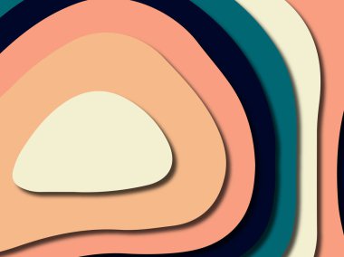 Renkli oyma sanat. Kağıt arka plan şekilleri kesim kağıdı ile kesin. İş sunumları, el ilanları, afişler, davetler için şablon tasarım düzen