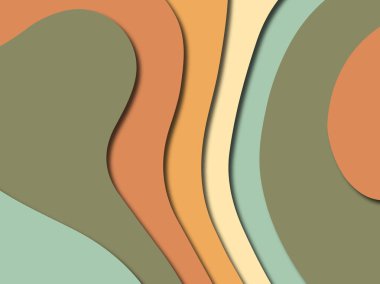 Renkli oyma sanat. Kağıt arka plan şekilleri kesim kağıdı ile kesin. İş sunumları, el ilanları, afişler, davetler için şablon tasarım düzen