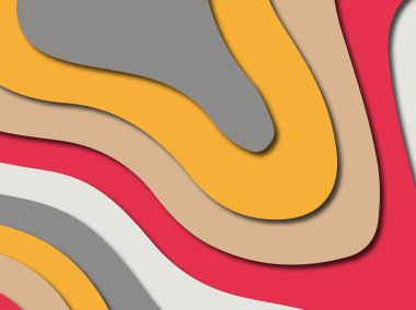 Renkli oyma sanat. Kağıt arka plan şekilleri kesim kağıdı ile kesin. İş sunumları, el ilanları, afişler, davetler için şablon tasarım düzen