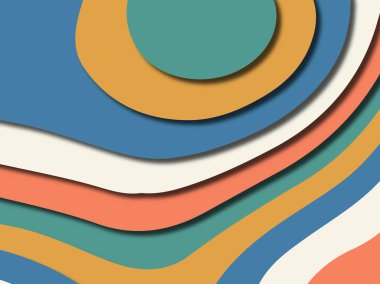 Renkli oyma sanat. Kağıt arka plan şekilleri kesim kağıdı ile kesin. İş sunumları, el ilanları, afişler, davetler için şablon tasarım düzen