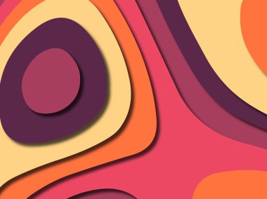 Renkli oyma sanat. Kağıt arka plan şekilleri kesim kağıdı ile kesin. İş sunumları, el ilanları, afişler, davetler için şablon tasarım düzen