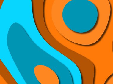 Renkli oyma sanat. Kağıt arka plan şekilleri kesim kağıdı ile kesin. İş sunumları, el ilanları, afişler, davetler için şablon tasarım düzen