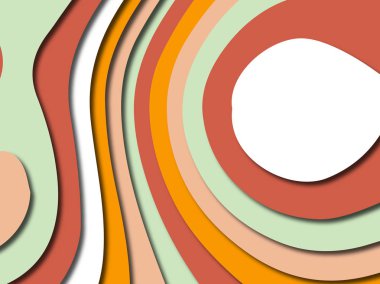 Renkli oyma sanat. Kağıt arka plan şekilleri kesim kağıdı ile kesin. İş sunumları, el ilanları, afişler, davetler için şablon tasarım düzen