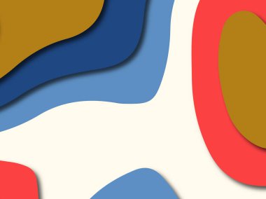 Renkli oyma sanat. Kağıt arka plan şekilleri kesim kağıdı ile kesin. İş sunumları, el ilanları, afişler, davetler için şablon tasarım düzen