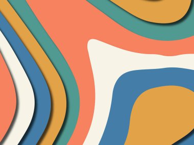 Renkli oyma sanat. Kağıt arka plan şekilleri kesim kağıdı ile kesin. İş sunumları, el ilanları, afişler, davetler için şablon tasarım düzen