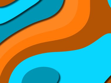 Renkli oyma sanat. Kağıt arka plan şekilleri kesim kağıdı ile kesin. İş sunumları, el ilanları, afişler, davetler için şablon tasarım düzen