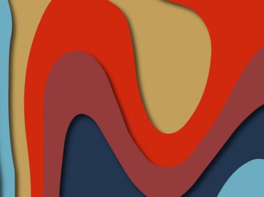 Renkli oyma sanat. Kağıt arka plan şekilleri kesim kağıdı ile kesin. İş sunumları, el ilanları, afişler, davetler için şablon tasarım düzen