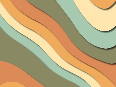 Renkli oyma sanat. Kağıt arka plan şekilleri kesim kağıdı ile kesin. İş sunumları, el ilanları, afişler, davetler için şablon tasarım düzen