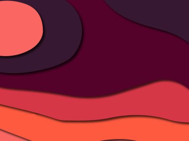 Renkli oyma sanat. Kağıt arka plan şekilleri kesim kağıdı ile kesin. İş sunumları, el ilanları, afişler, davetler için şablon tasarım düzen