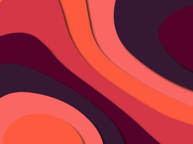 Renkli oyma sanat. Kağıt arka plan şekilleri kesim kağıdı ile kesin. İş sunumları, el ilanları, afişler, davetler için şablon tasarım düzen