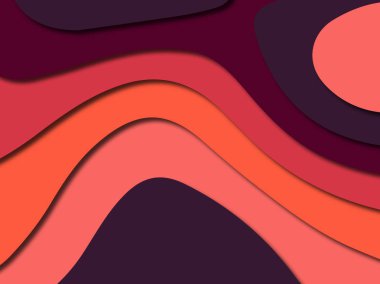 Renkli oyma sanat. Kağıt arka plan şekilleri kesim kağıdı ile kesin. İş sunumları, el ilanları, afişler, davetler için şablon tasarım düzen