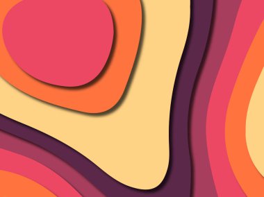 Renkli oyma sanat. Kağıt arka plan şekilleri kesim kağıdı ile kesin. İş sunumları, el ilanları, afişler, davetler için şablon tasarım düzen