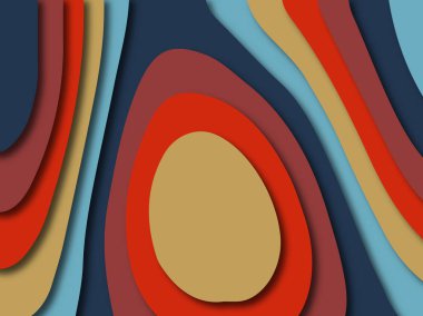 Renkli oyma sanat. Kağıt arka plan şekilleri kesim kağıdı ile kesin. İş sunumları, el ilanları, afişler, davetler için şablon tasarım düzen