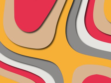 Renkli oyma sanat. Kağıt arka plan şekilleri kesim kağıdı ile kesin. İş sunumları, el ilanları, afişler, davetler için şablon tasarım düzen