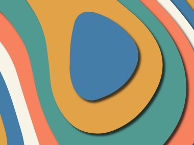 Renkli oyma sanat. Kağıt arka plan şekilleri kesim kağıdı ile kesin. İş sunumları, el ilanları, afişler, davetler için şablon tasarım düzen