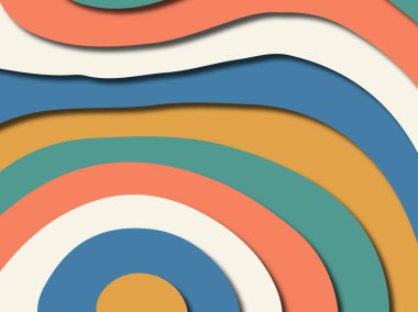 Renkli oyma sanat. Kağıt arka plan şekilleri kesim kağıdı ile kesin. İş sunumları, el ilanları, afişler, davetler için şablon tasarım düzen