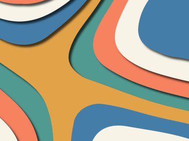 Renkli oyma sanat. Kağıt arka plan şekilleri kesim kağıdı ile kesin. İş sunumları, el ilanları, afişler, davetler için şablon tasarım düzen