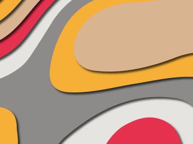 Renkli oyma sanat. Kağıt arka plan şekilleri kesim kağıdı ile kesin. İş sunumları, el ilanları, afişler, davetler için şablon tasarım düzen