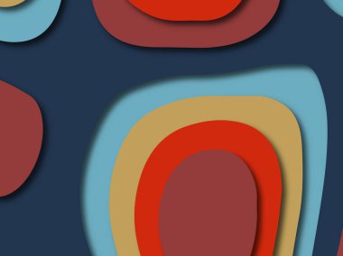 Renkli oyma sanat. Kağıt arka plan şekilleri kesim kağıdı ile kesin. İş sunumları, el ilanları, afişler, davetler için şablon tasarım düzen