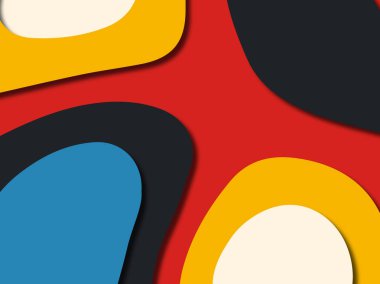 Renkli oyma sanat. Kağıt arka plan şekilleri kesim kağıdı ile kesin. İş sunumları, el ilanları, afişler, davetler için şablon tasarım düzen