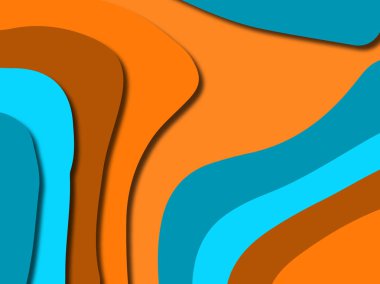 Renkli oyma sanat. Kağıt arka plan şekilleri kesim kağıdı ile kesin. İş sunumları, el ilanları, afişler, davetler için şablon tasarım düzen