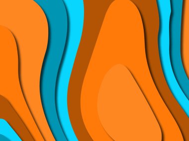 Renkli oyma sanat. Kağıt arka plan şekilleri kesim kağıdı ile kesin. İş sunumları, el ilanları, afişler, davetler için şablon tasarım düzen