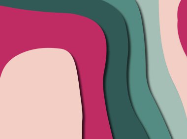 Renkli oyma sanat. Kağıt arka plan şekilleri kesim kağıdı ile kesin. İş sunumları, el ilanları, afişler, davetler için şablon tasarım düzen