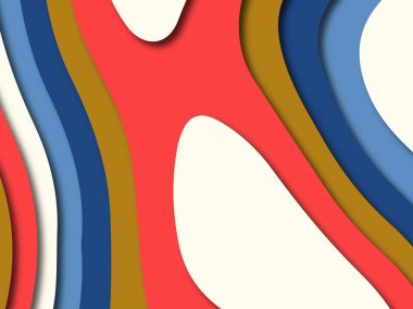 Renkli oyma sanat. Kağıt arka plan şekilleri kesim kağıdı ile kesin. İş sunumları, el ilanları, afişler, davetler için şablon tasarım düzen