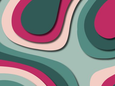 Renkli oyma sanat. Kağıt arka plan şekilleri kesim kağıdı ile kesin. İş sunumları, el ilanları, afişler, davetler için şablon tasarım düzen