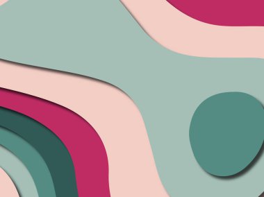 Renkli oyma sanat. Kağıt arka plan şekilleri kesim kağıdı ile kesin. İş sunumları, el ilanları, afişler, davetler için şablon tasarım düzen